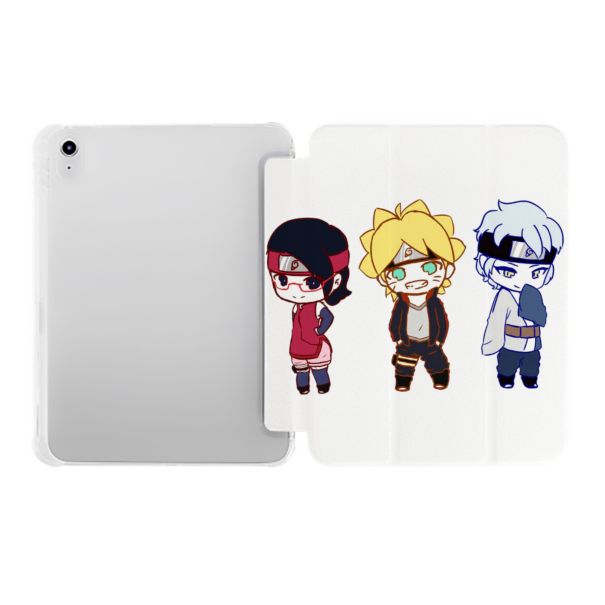 （画像用） NARUTO -ナルト- うずまき ボルト Uzumaki Boruto IPad ケース ペン収納付き 三つ折りスタンド PUレザー×シリコン 対応機種9.5/10.5/10.9インチ